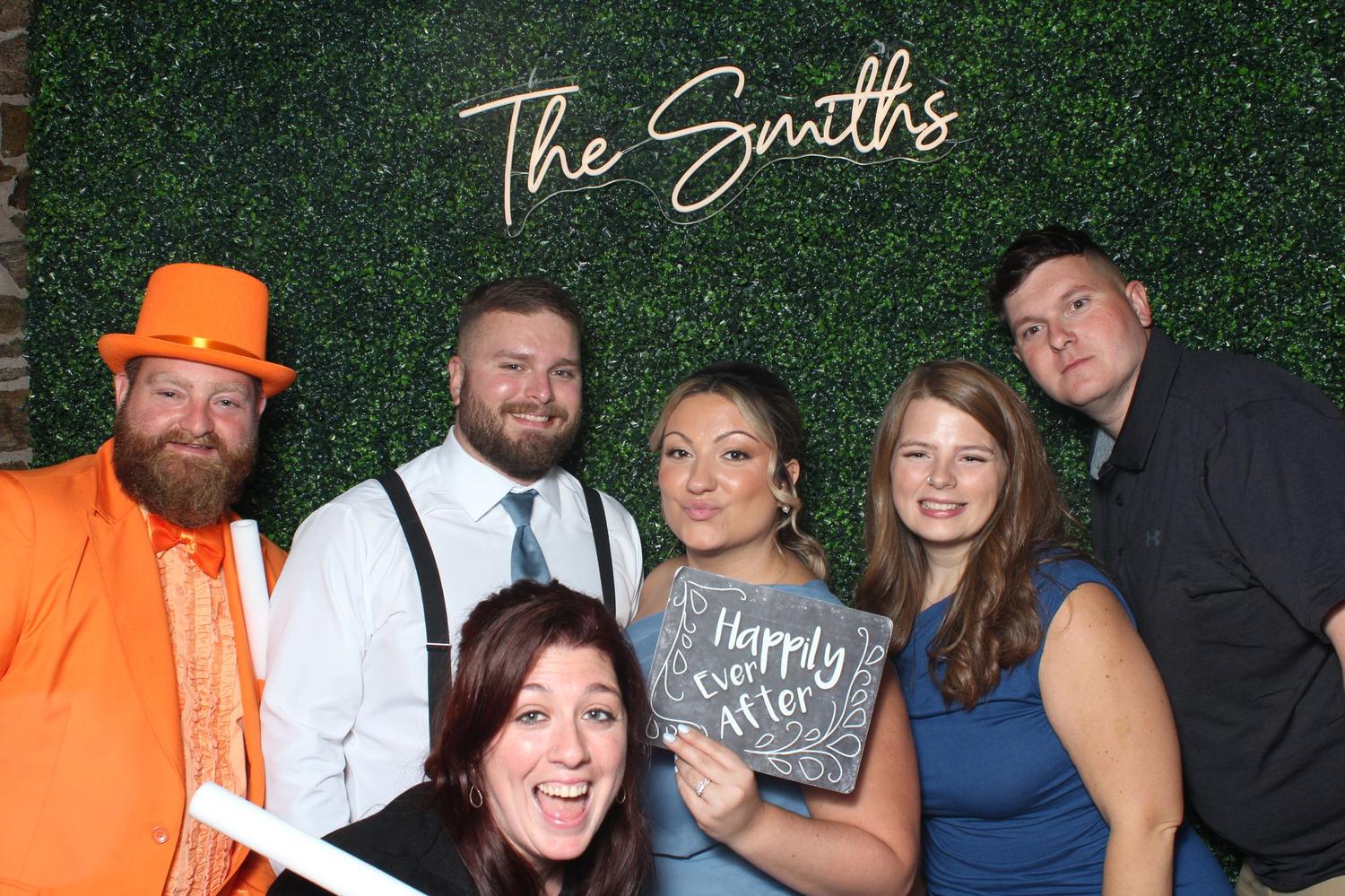 Wedding guests in the Oh Snap! photo booth